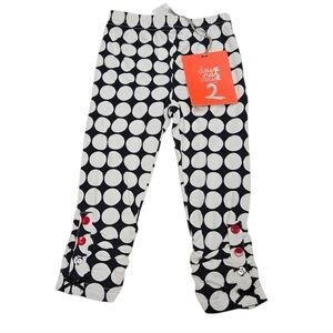NWT Deux Par Deux Toddler Girl Polka Dot Black White Pants Circle 18 Months